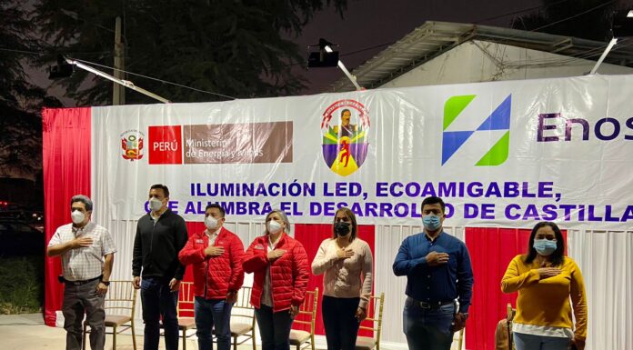 Enosa inaugura alumbrado público LED en avenidas Ramón Castilla y Cayetano Heredia de Castilla