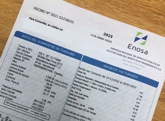 Enosa detalla la estructura de la tarifa eléctrica