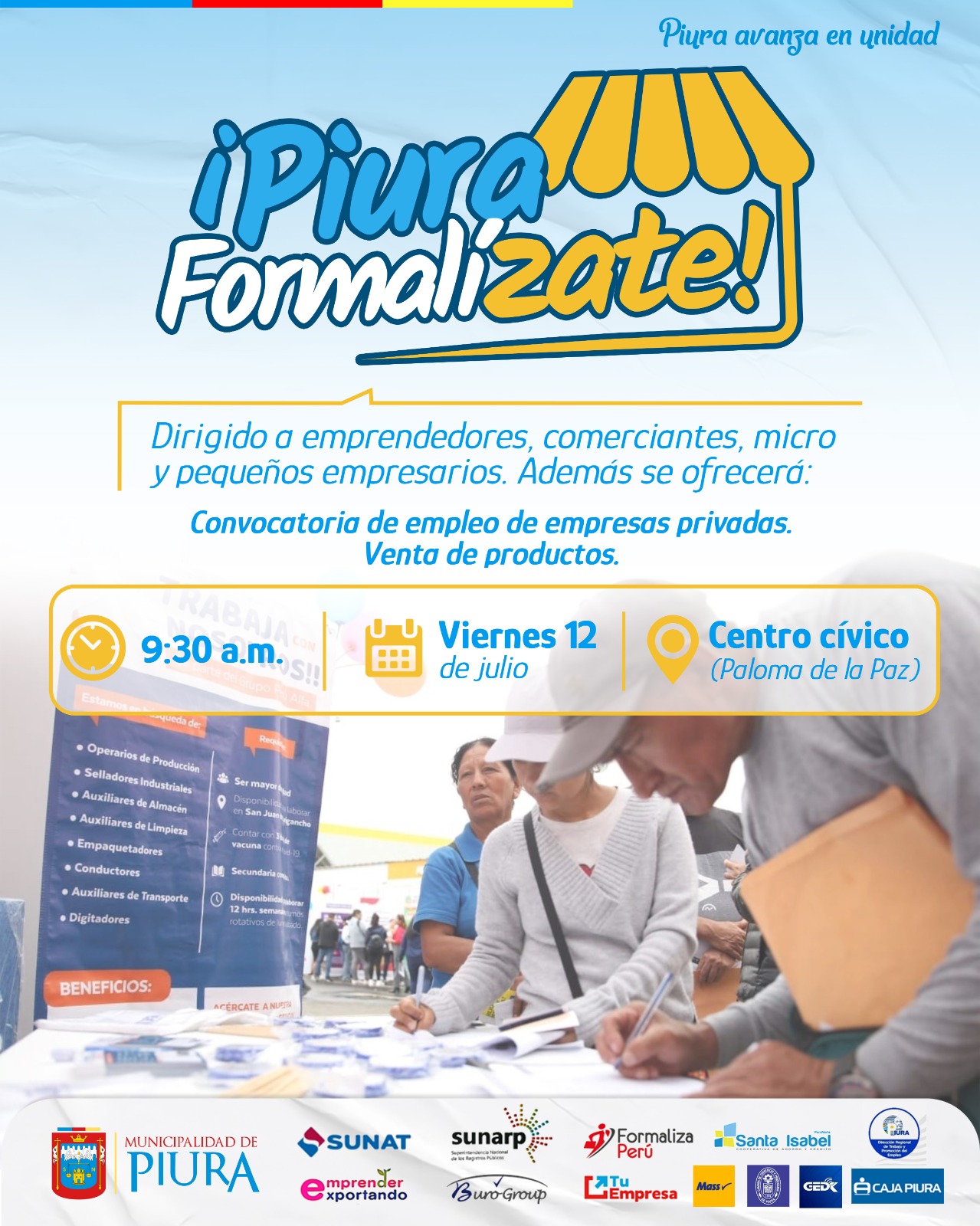 Llevarán a cabo feria “Piura Formalízate” para emprendedores y trabajadores piuranos